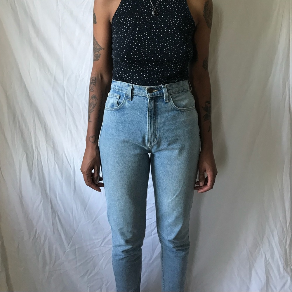 American Apparel Light Wash High Waisted Jeans